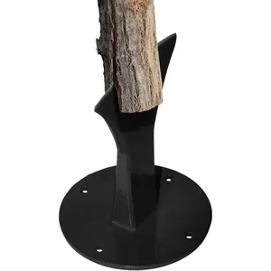 Firewood Kindling Splitter, Heavy Duty Forged Steel Manual Log Splitter, Firewood Kindling Tool for fireplaces, Camping, and Outdoor use（Black）