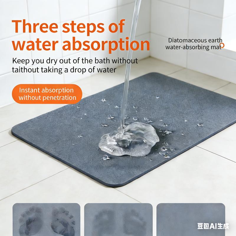 Bath Mat Runner Long Bathroom Mat Rug Non Slip Super Absorbent Stain Resistant Quick Dry Thin Bathroom Rug Fit Under Door-Bath Mats for Bathroom Floor Bathtub Vanity-Bathmat