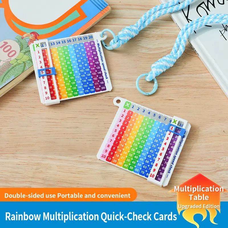 1pc Rainbow Multiplication Table, Essential Math Learning Tool, Math Teaching Aid, Updated Version, Perfect for School Supplies, Nine Times Multiplication Chart