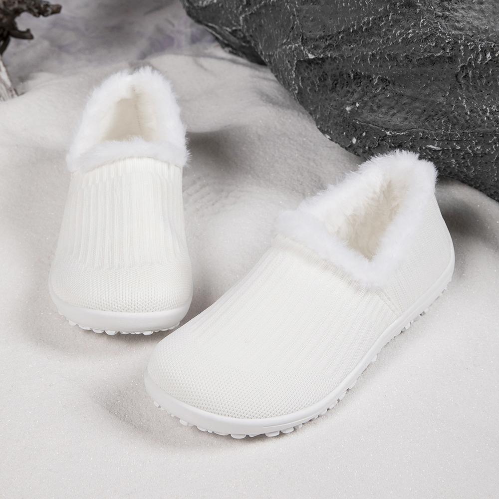 Women's Winter Cotton Slip-On Flats Ultra-Lightweight Breathable Zero Drop Anti-Slip Sole Casual Fashion Comfortable All-Season Sneakers