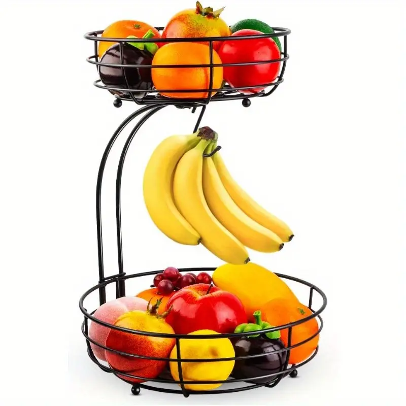 Large Fruit Basket – 2026 Pro Detachable Metal Fruit Bowl – Countertop-Friendly – ​​For Storing Fruit, Bread, Vegetables, and Snacks