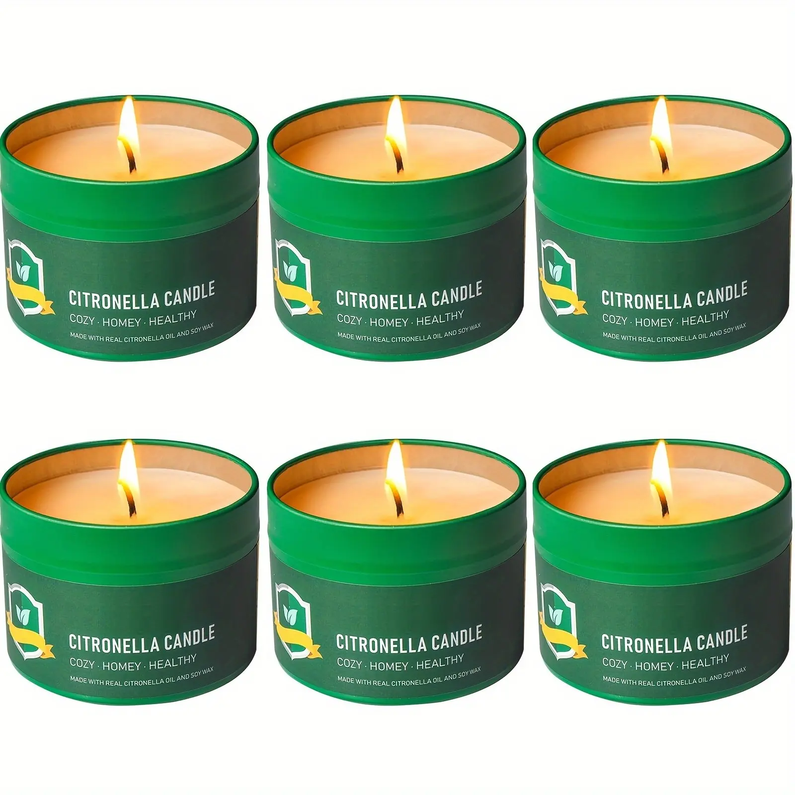 6pcs Citronella Candles Outdoor, 4.4 OZ Pack of 6 150 Hours Burning, Citronella Candles Set Outside for Party Hiking Camping Patio BBQ Deck Lanai Garden Yard Home, Home Decor, Father'S Day Gift