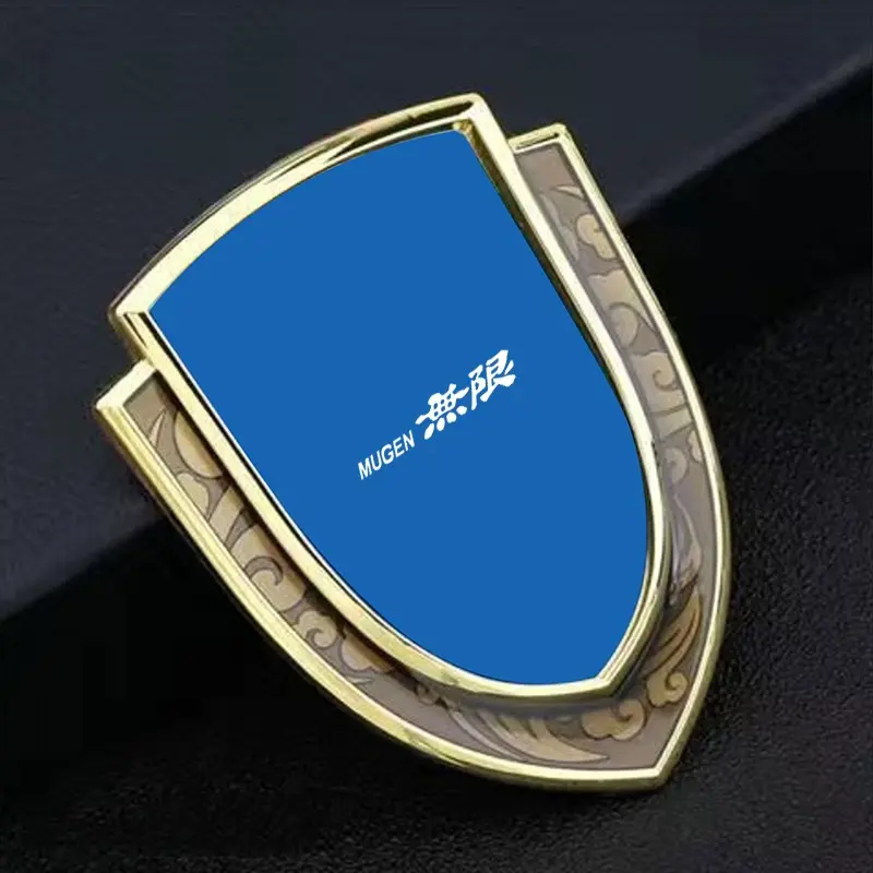 Metal Laser Shield Car Sticker, Blue Dual Color 3D Body Side Decal, Universal Window Tailgate Customization, for Honda Civic Type R, Integra, Mugen, Rr, Nsx, Na2, Crv, Si, Cr-Z
