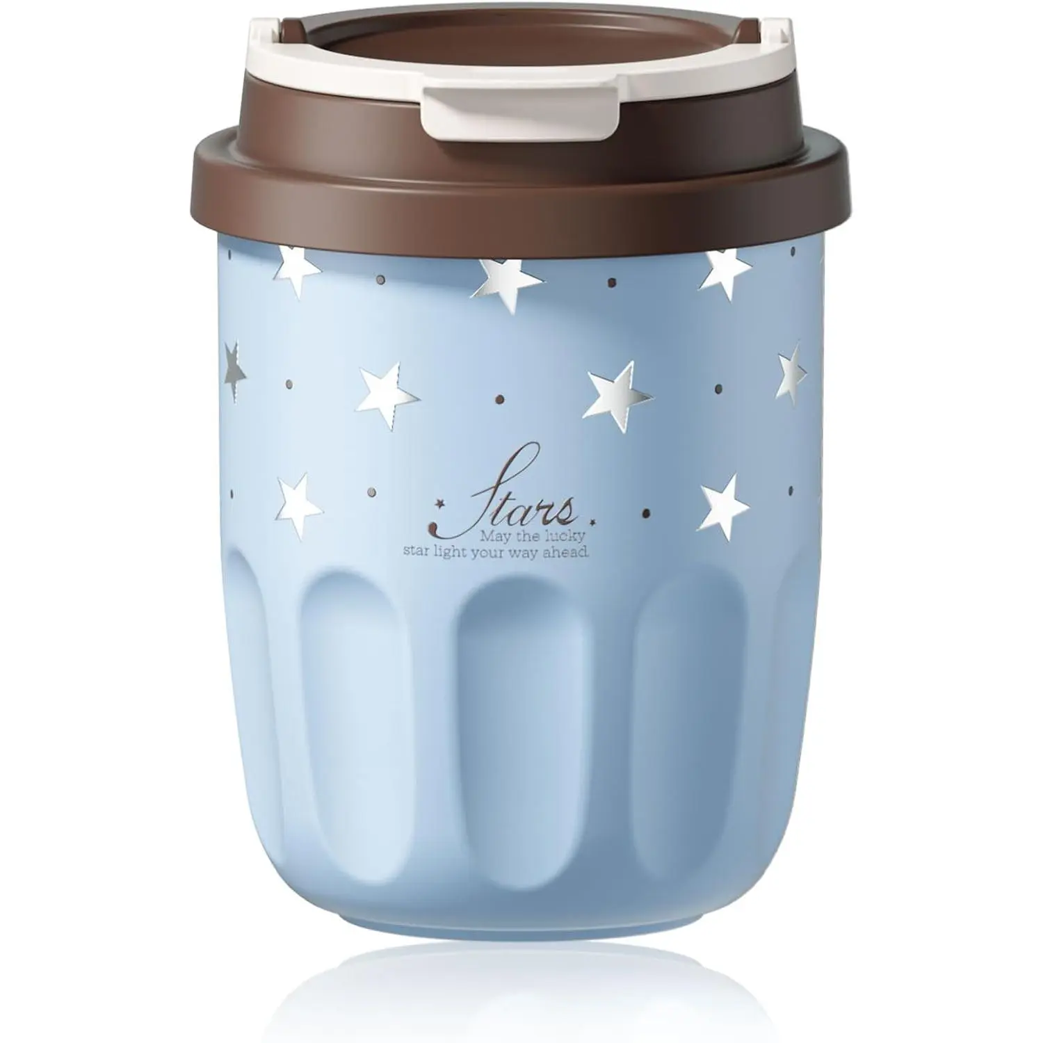 Coffee Mug 10 oz Ceramic Lined Tumbler, Double Wall Stainless Steel Cup with Lid, Mini Water Bottle, Vacuum Insulated Travel Mug for  Office, Blue