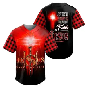 Jesus Saves Baseball Jersey, Christian Faith Shirt, Jesus Saved My Life