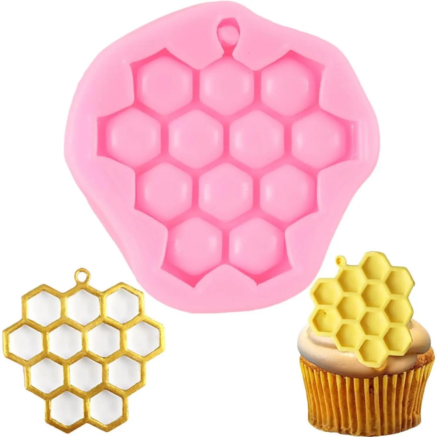 Honeycomb Fondant Molds Beehive Silicone Mold | Chocolate Cake Decoration Cupcake Topper Candy Sugar Craft Polymer Clay Gum Paste