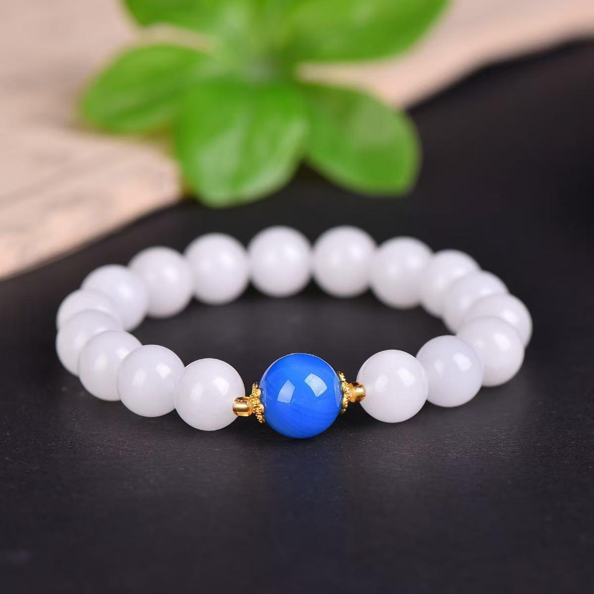 1-Prosperity Bracelet Charm Bracelet Easter Gift Basket Stackable Bracelets Fillers Boost Career Attract Wealth with  Design and White Beads for Good Luck Enhance Luck and Career Friendship Bracelet