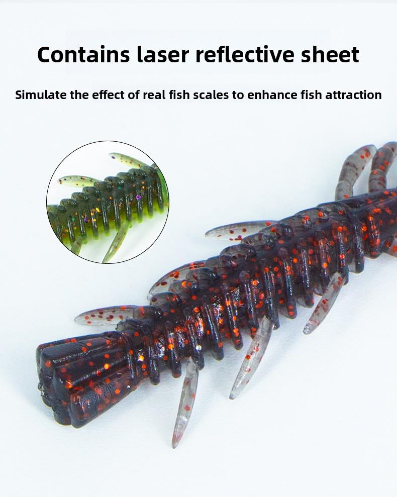 Luya floating shrimp wave dance shrimp type soft bait Ned lead head hook down fishing group black pit soft bait bass false bait soft worm
