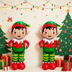 1/2pcs Standing 61 Inch Large Elf Shape Balloon, Birthday Party Atmosphere Decoration, Event Gift Props, Indoor Outdoor Decor