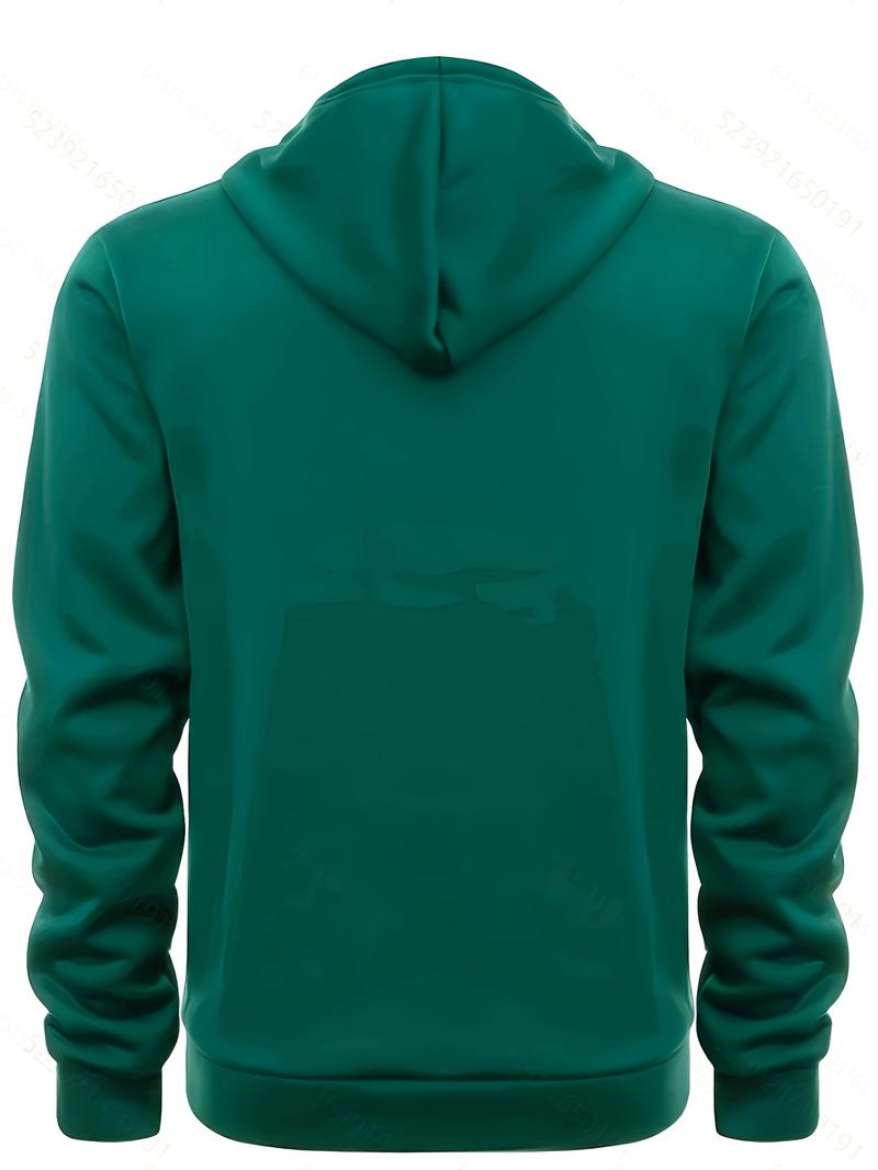 [Winter Warm Hoodie] Men's Heavyweight Hooded Sweatshirt - Winter Warm Pullover Hoodie, Casual Gym & Casual Attire, Machine Washable Solid Color Long Sleeve Hoodie for Men, Training & Outdoor Activities (Regular Fit, Autumn/Winter) - No Belt Loops/Ties