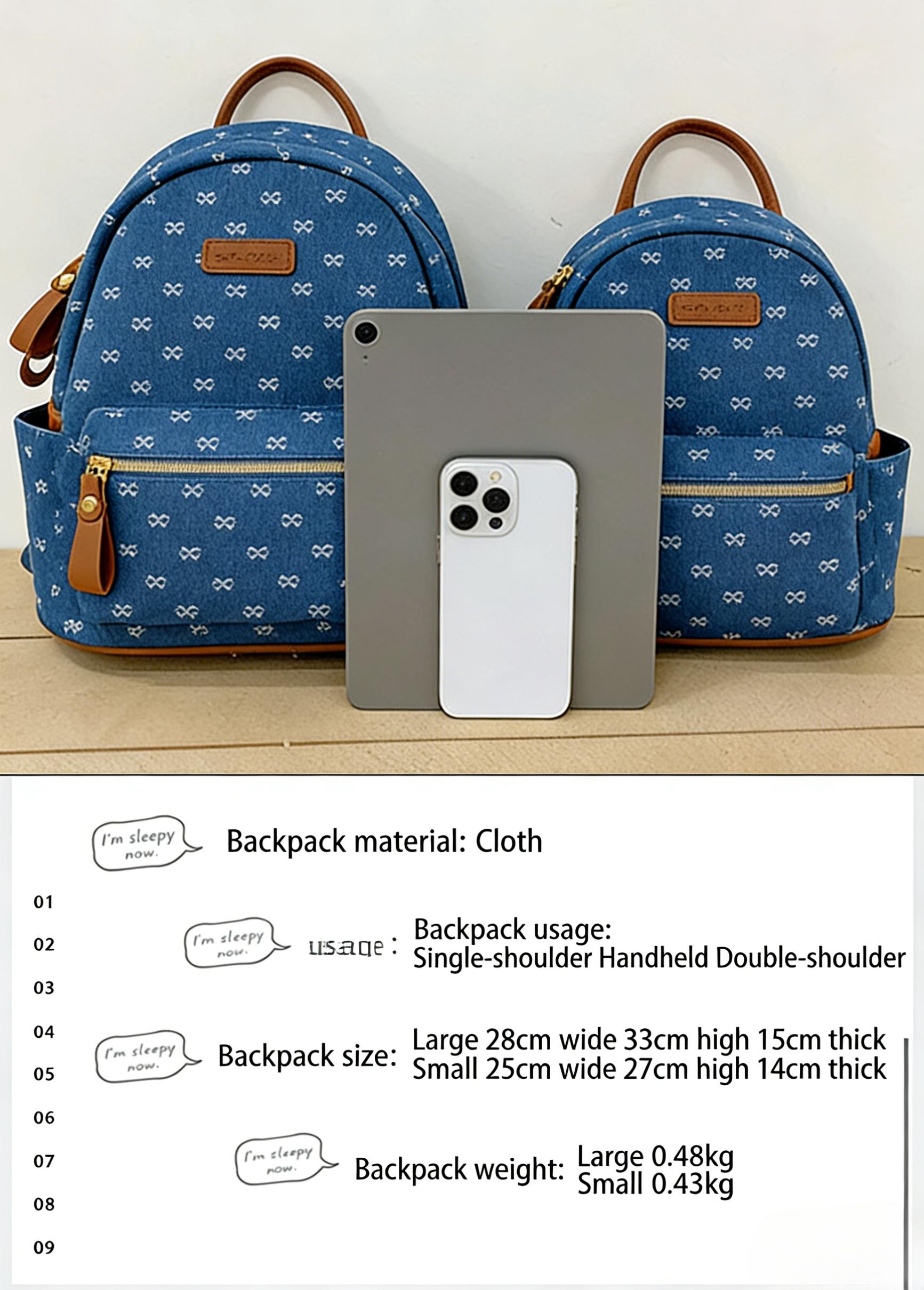 Korean-style fashionable trendy women's backpack, stylish and cute with a bow, student schoolbag, 2026 new model, cross-border women's bag