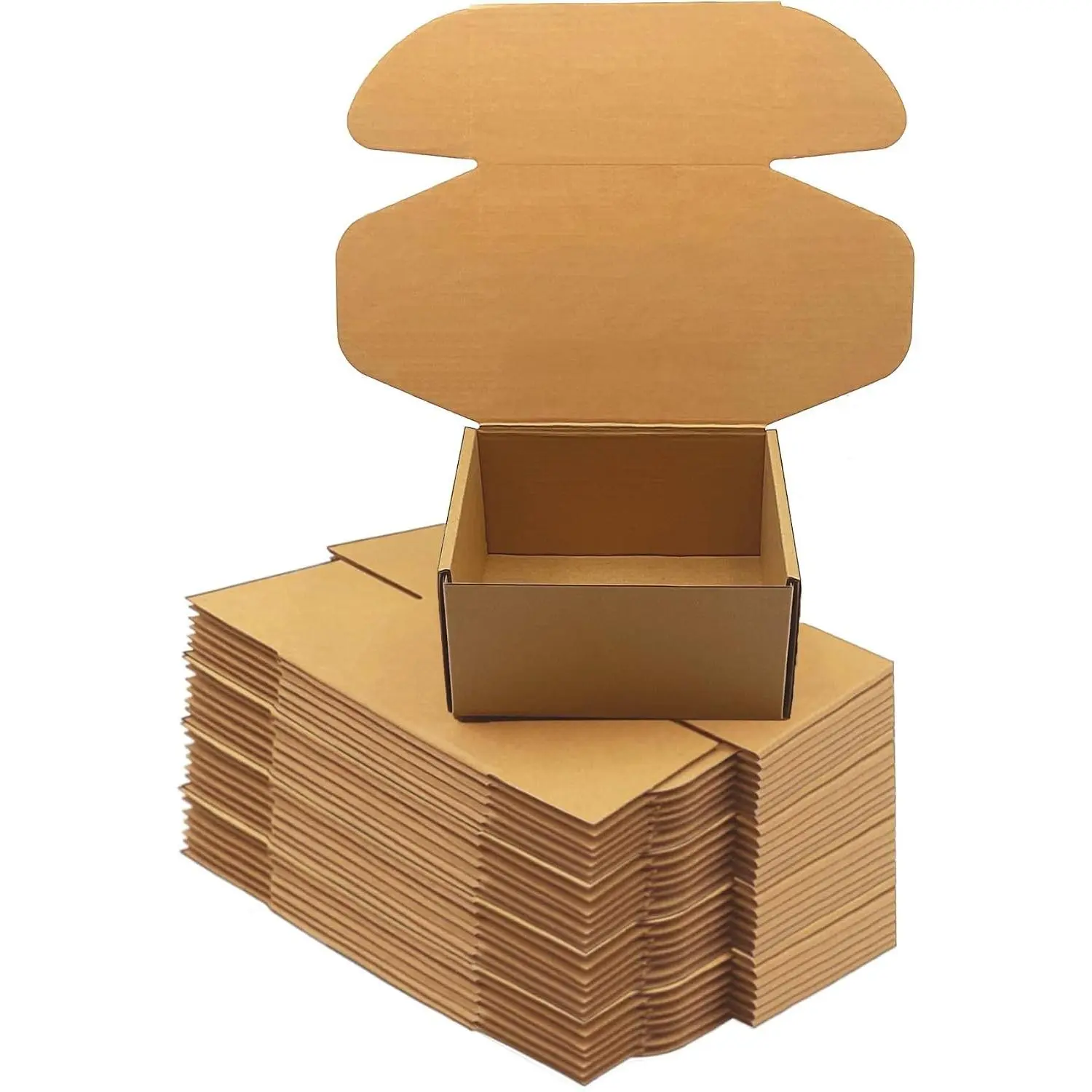 28 Pack 6x5x3 Inch Brown Corrugated Cardboard Mailer Boxes for Shipping Mailing Packaging
