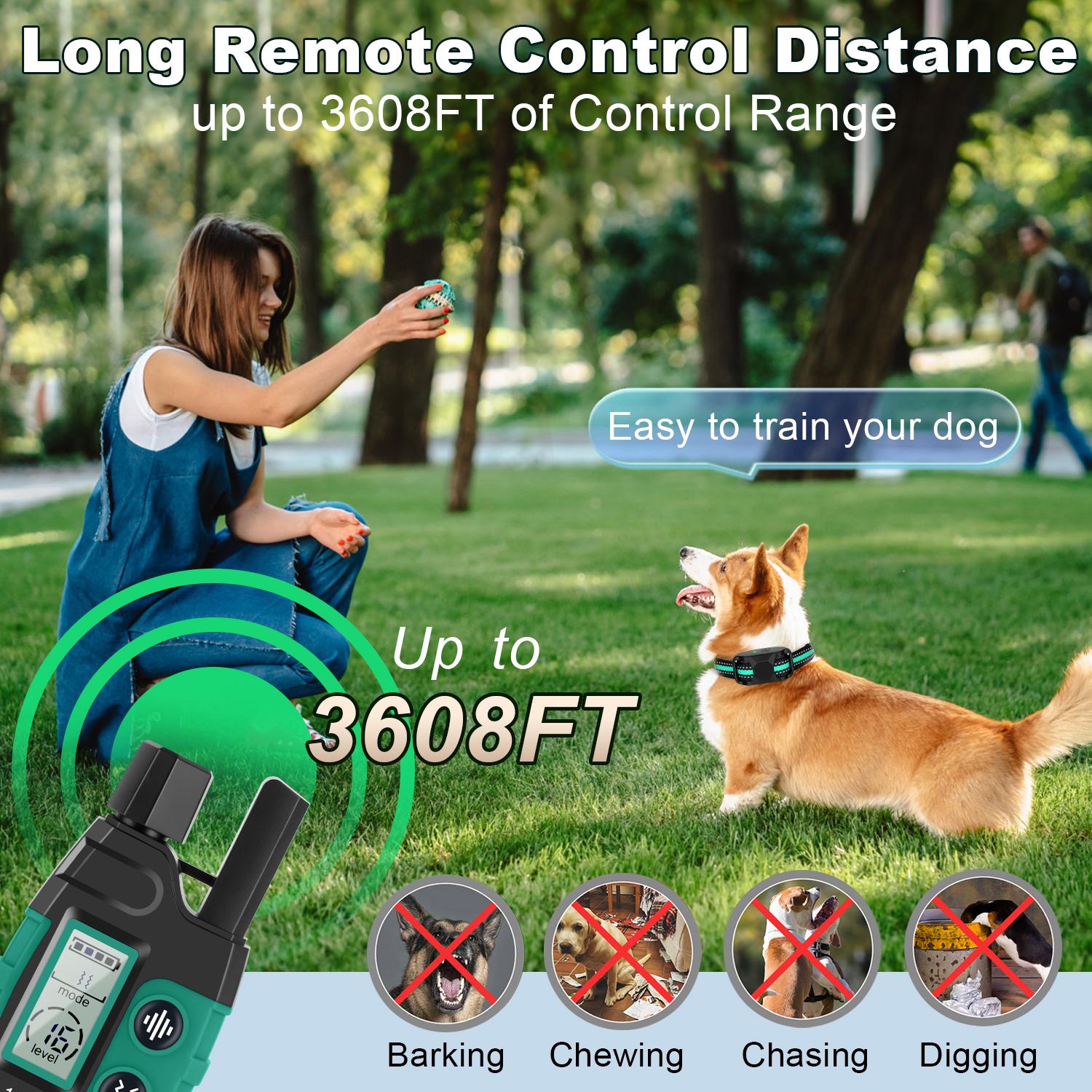 Rechargeable Dog Training Collar, 3300ft Remote Control Dog Training Collar with Adjustable Nylon Strap, Pet Training Accessories for Small To Large Dogs,  Pet Products