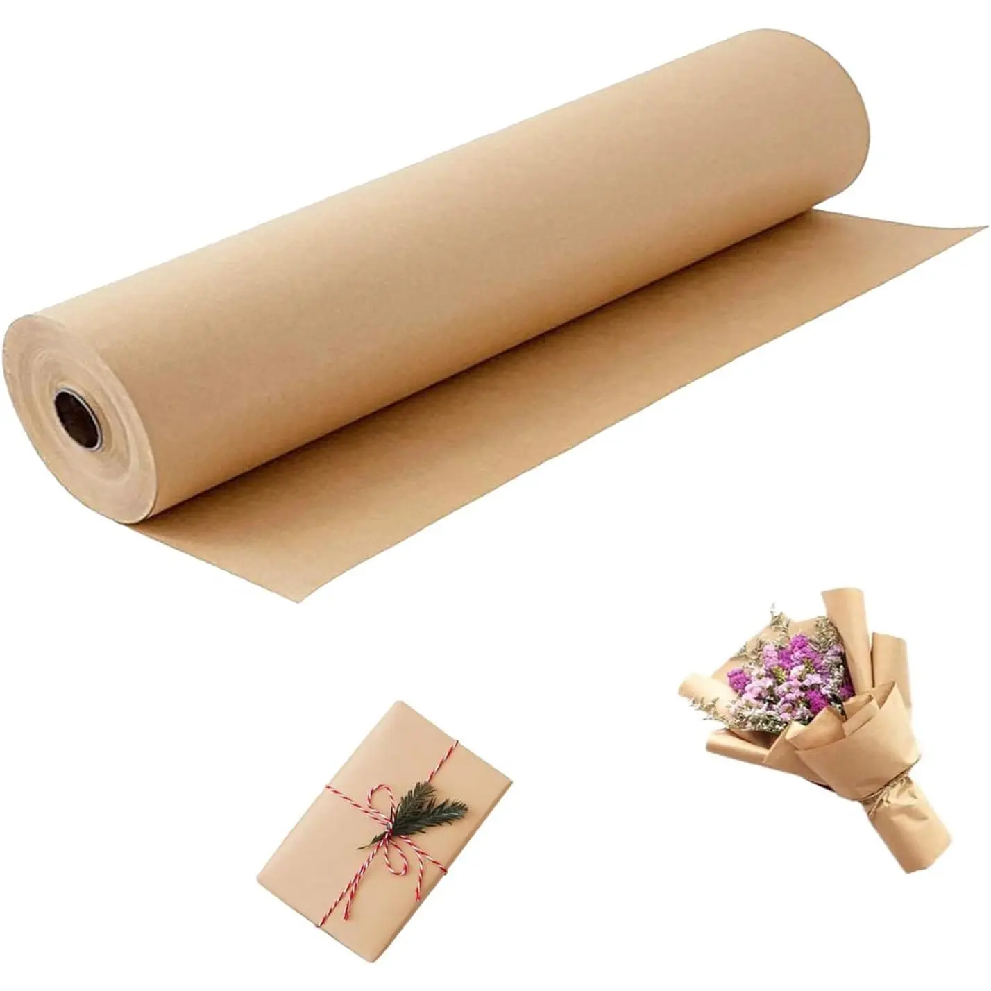 Brown Wrapping Paper Roll 30"x 1200" Craft Packing Paper for Moving Shipping, Gift Wrapping Paper, Bulletin Board Paper, Kraft Paper for Table Covering Poster Christmas