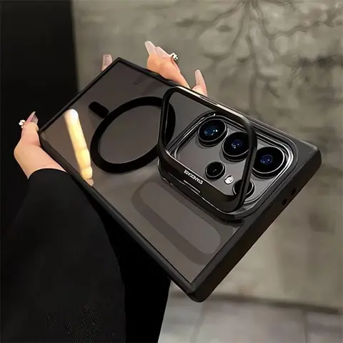 For s26/s25/s24/S26 Plus/S24/S23 magnetic phone case concealed metal lens holder transparent cover HN112
