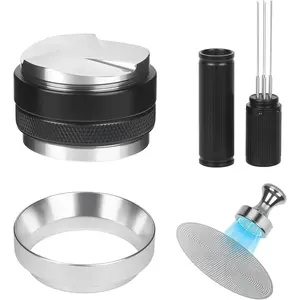 58mm Espresso Tools – Coffee Distributor and Tamper Leveler, WDT Tool, Magnetic Dosing Funnel and Puck Screen with Remover, Espresso Accessories Kit Fits 58mm Portafilters and Espresso Machines