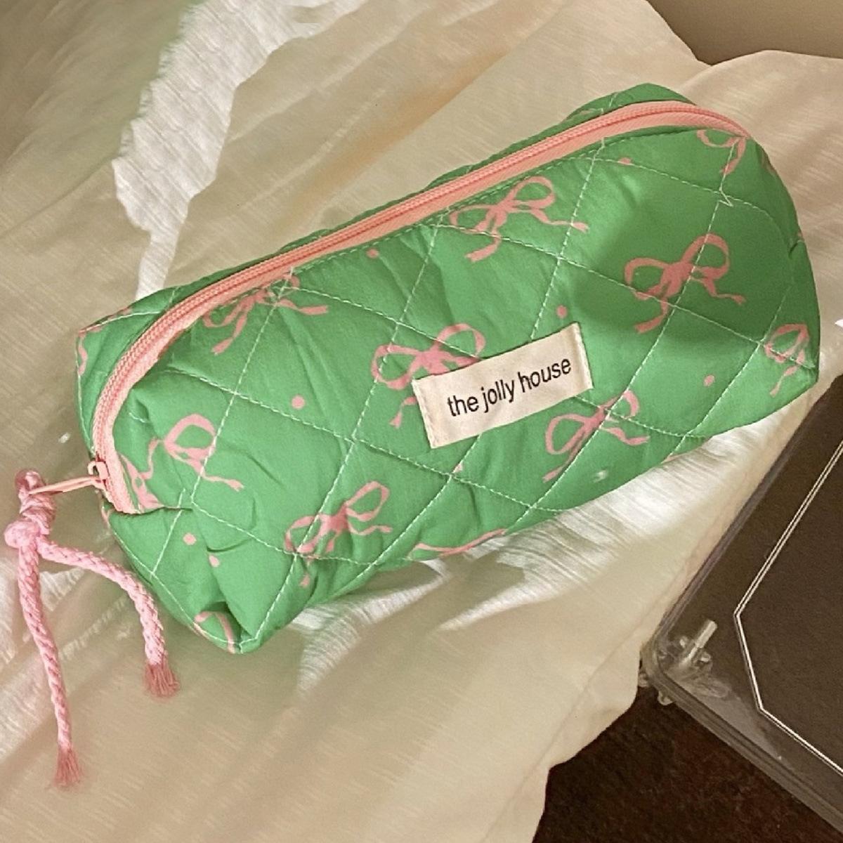 16PC Green Cute Puff Peach with Makeup Bag Beauty Tool Set Makeup Brush Set Makeup