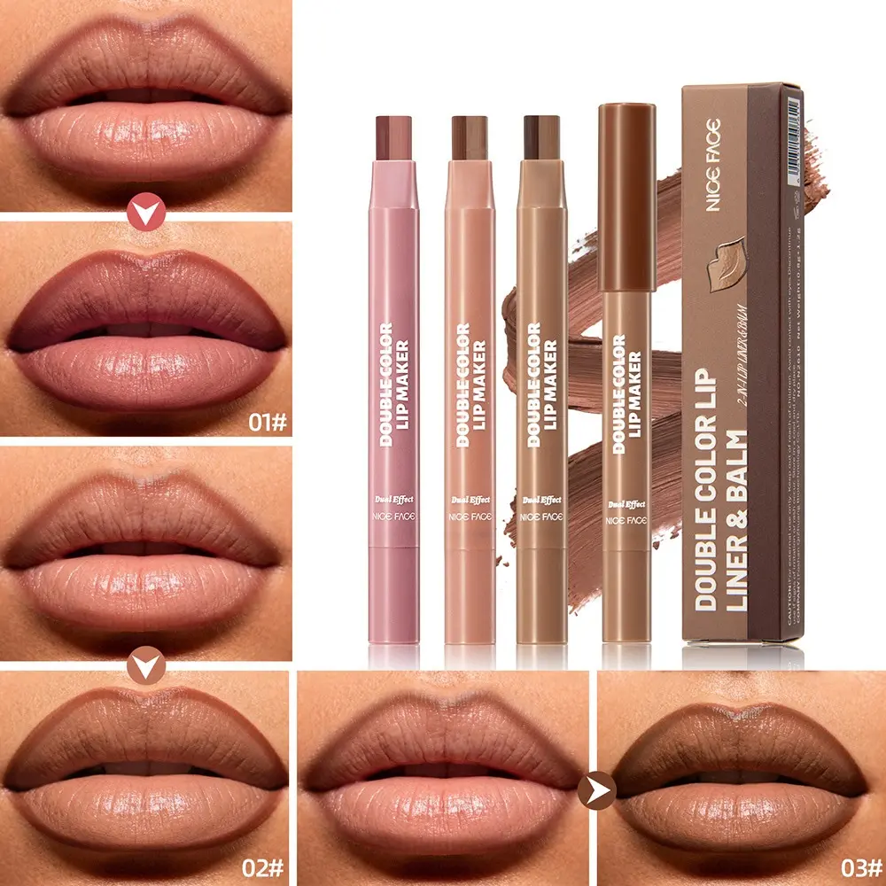 1pc Dual-Tone 2-in-1 Lipliner Lipstick, Long-Lasting Wear, Easy Application, Velvet Finish,Two-In-One Dual-Color Gradient Lipstick That Doesn'T Easily Fade, Lip Gloss