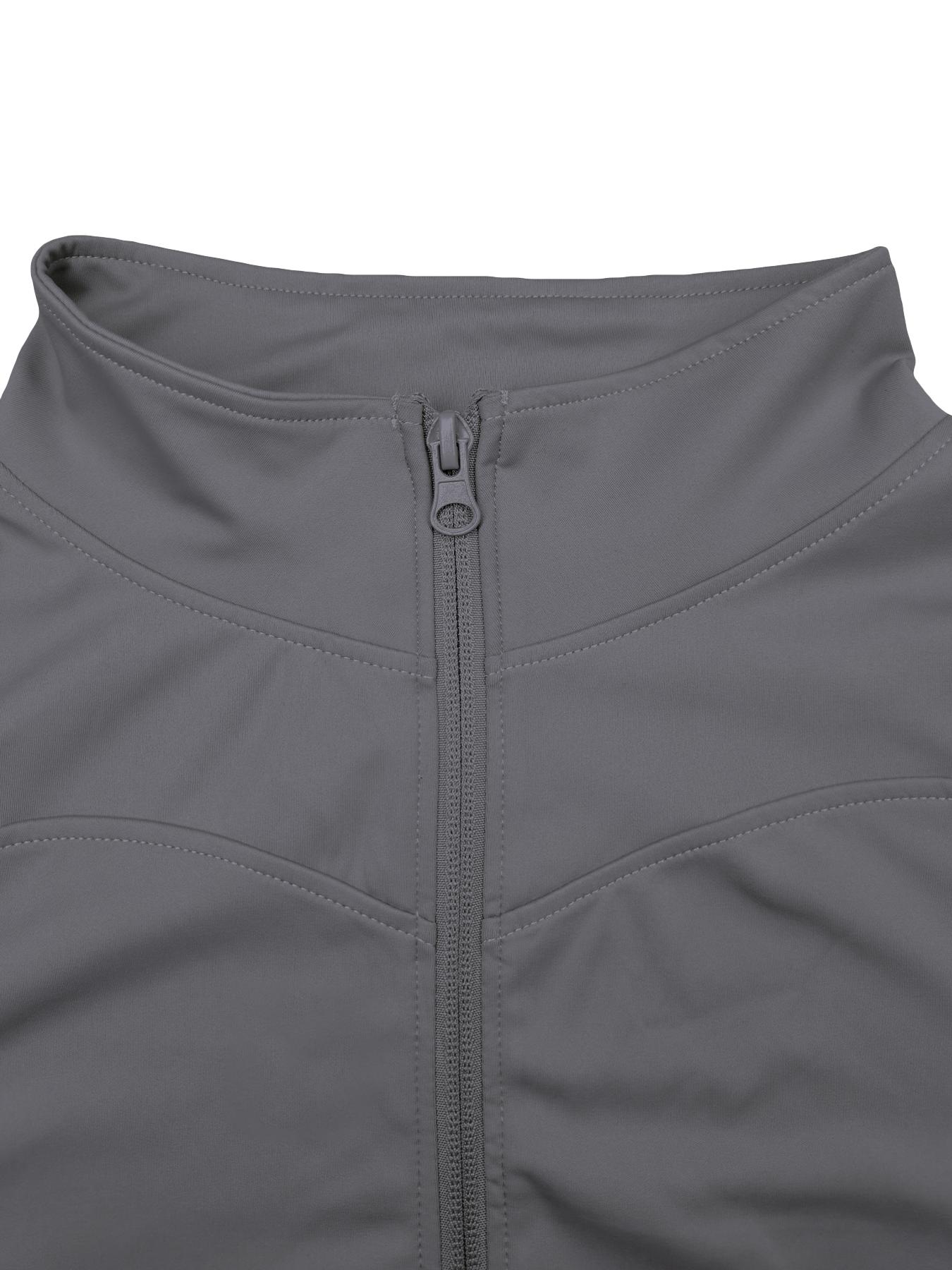 Women's Slim-Fitting Running Sports Jacket, Elastic Long Sleeve Yoga Zip Top, Casual Wear for All Seasons