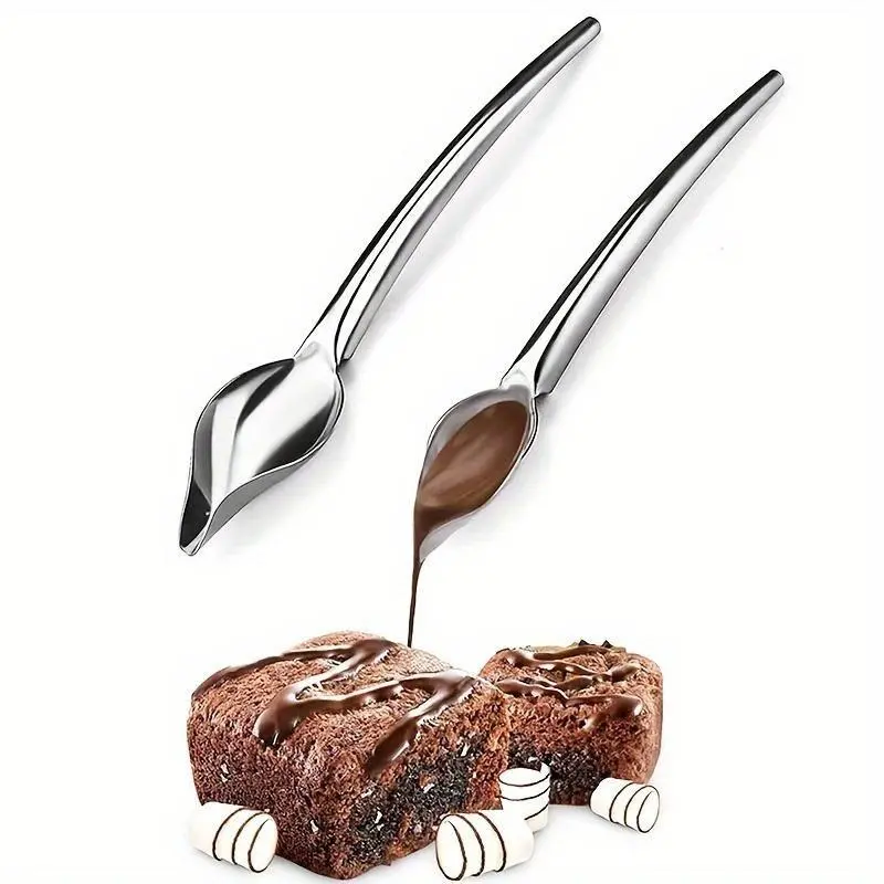 Elevate Your Baking with This 1pc DIY Stainless Steel Chocolate Decorating Spoon