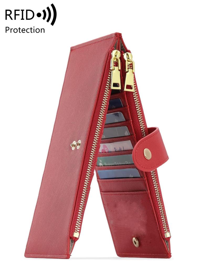 Women's Elegant Long Wallet, Casual Versatile Zipper Rfid Blocking Bifold Wallet, Multi Card Slot Wallet for Daily Use