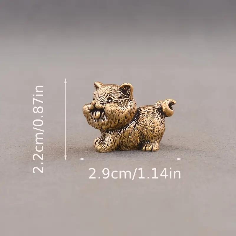 Brass Chinese Zodiac Dog Figurine Feng Shui Lucky Wealth Statue Vintage Home Office Desk Decor Ornament Handcrafted Metal Art Perfect Gift for Family Friends
