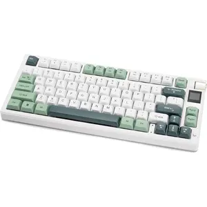 75% Tri-Mode Mechanical Keyboard,  5.1/2.4GHz /USB-C Wired, Hot Swappable Linear Red , 18 RGB Backlit, TFT Screen, Compact Gaming Keyboard for /Windows, Black