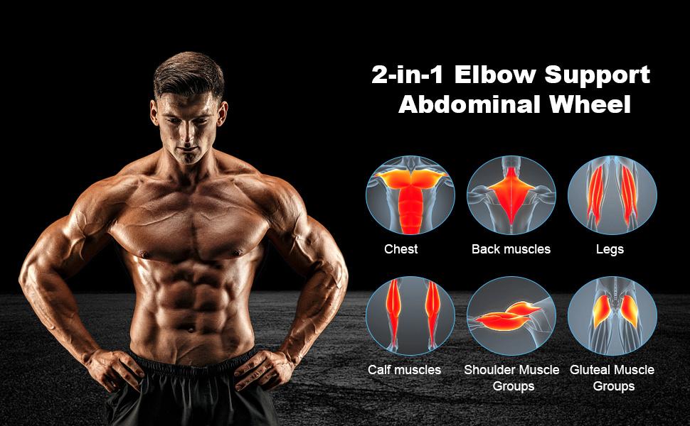 Elbow Support Automatic Rebound Abdominal Wheel,Ab Roller for Abdominal Exercise Machine,Dolly Core Strengthening Trainer Fitness Belly Training Ab Roller