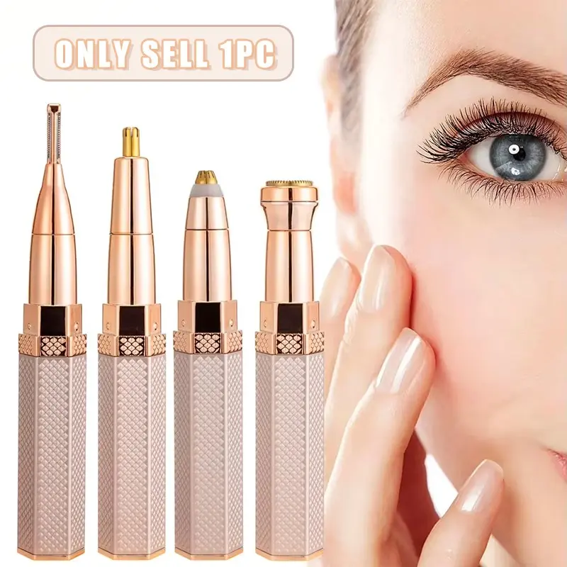 4-In-1 Multi-Function Trimmer, Lightweight Rechargeable Facial Hair Remover, Eyebrow Facial Trimmer, Brow Trimmer, Nose Hair Clipper, Body Shaver for Face, Lips, Armpits, Legs