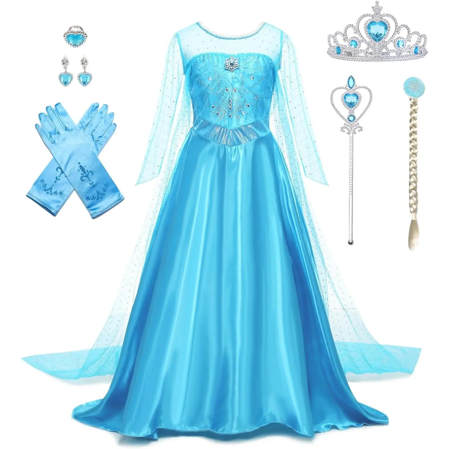 Princess Dress for Girls Luxury Princess Dress Up Halloween Cosplay Princess Costume Fancy Dress Birthday OutfitGift