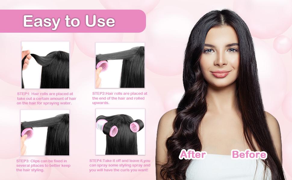 Heatless Hair Curler: 13Pcs Rollers Set With Clips for Long and Medium Hair, Women's Curls Styling Tools, DIY Curlers to Sleep In