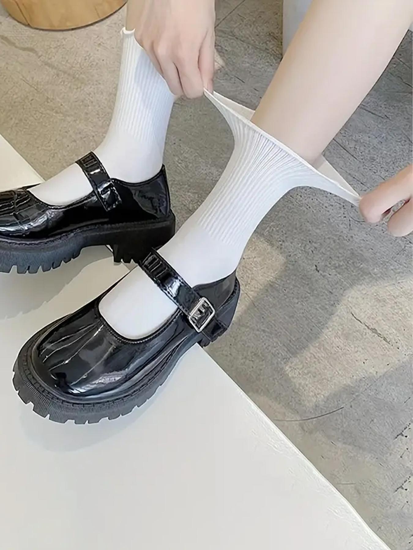 Women's Solid Lettuce Trim Crew Socks, Casual Comfy Breathable Socks for Daily Wear, Multipack Knit Socks for All Seasons