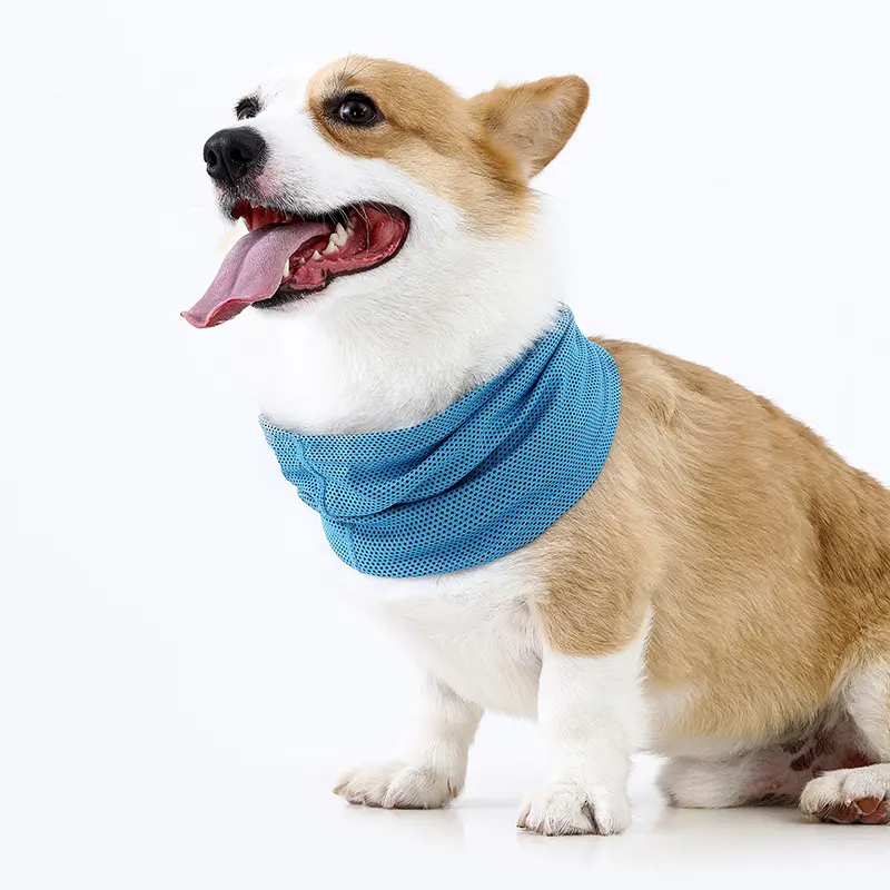 Cross-border pet cooling scarf for summer, cooling neckband for dogs, ice silk cool neck wrap, breathable ice towel