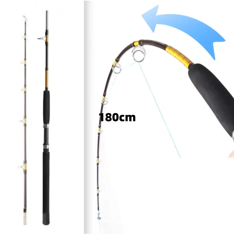 2-Section Slowing Jigging Spinning Sea Rod, Outdoor Fishing Gear and Equipment, 1.8M/70.9IN 2.1M/82.7IN Lengths, 30-60LB Jig Rods Fishing Supplies Durable Fishing Gear