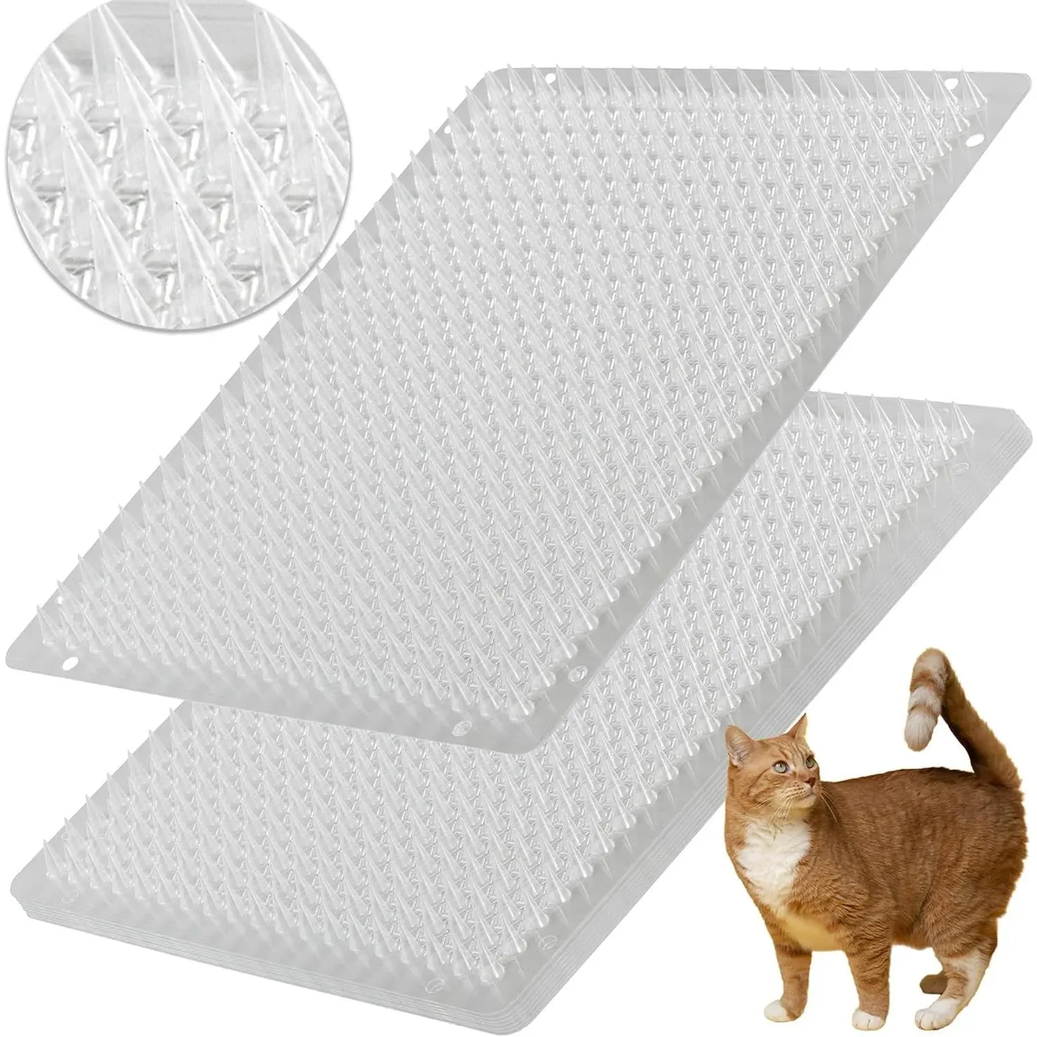 12-Pack Spiked Plastic Cat Repellent Mat for Cats, Indoor/Outdoor Pest Control Mat (16x13 In) to Keep Pets Away, Keep Away
