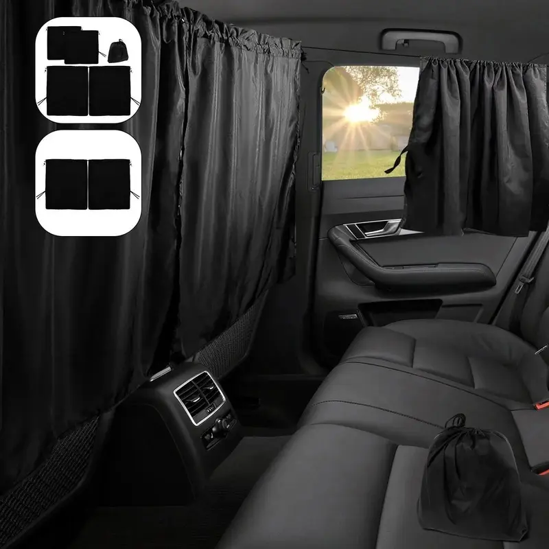 Universal Privacy Curtain Set, Car Privacy Curtain, Car Interior Accessories for Travel, Camping, Sleeping, Sunshade Cover, Car Window Shade, Car Window Sunshades, Protector