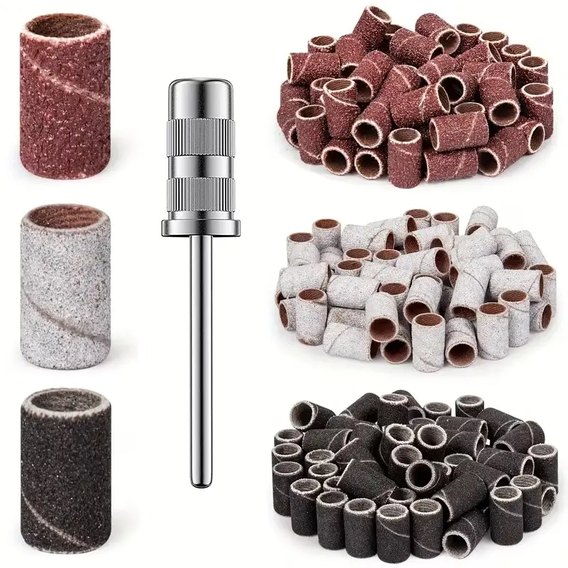 75pcs Nail Sanding Bands with 3/32" Mandrel Bit, 80#120#180 Nail Sanders for Nail Drill Bit Acrylic Nails, Manicures, Pedicures Tools, Manicure Supplies, Nail Care ，for toenail& foot clean