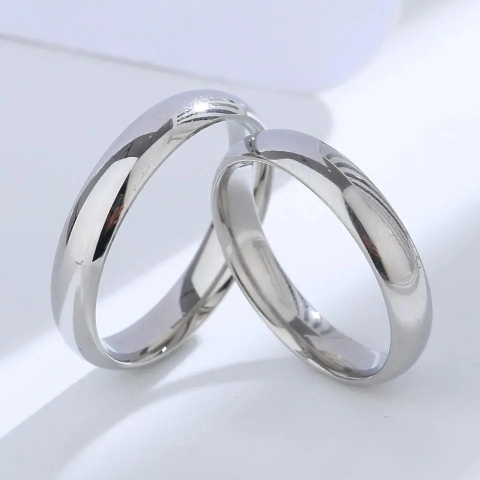 Buyee 925 Sterling Silver Couples Ring Engraving Name & Date Simple Ring for Women Men Fashion Wedding Fine Jewelry Circle