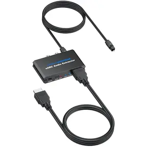 CAMWAY 192KHz eARC/ARC Audio Extractor - Optical/RCA/3.5mm Output, Connect New TVs to Speakers, Amplifiers, Soundbars,Headphones for Home Theater,Dolby Digital DTS & 5.1 Surround Support