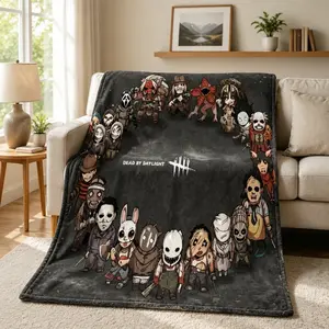Dead by Daylight Flannel Blanket, Soft Cozy Warm Throw Blanket, Anti-Pilling Lightweight Sofa Bed Blanket, All-Season Gamer Gift