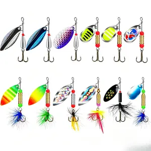 360° Rotation Spinner Baits, Rooster Tail Lures with Flash Blades for Trout Bass Salmon Pike fishing stuff