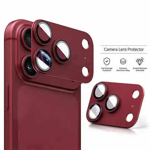 High-Quality Integrated HD Glass Metal Lens Film, Waterproof Fingerprint-Resistant Screen Protector for 18 Pro Max, 17 Pro Max Smartphone Cellphone with Fingerprint Protection