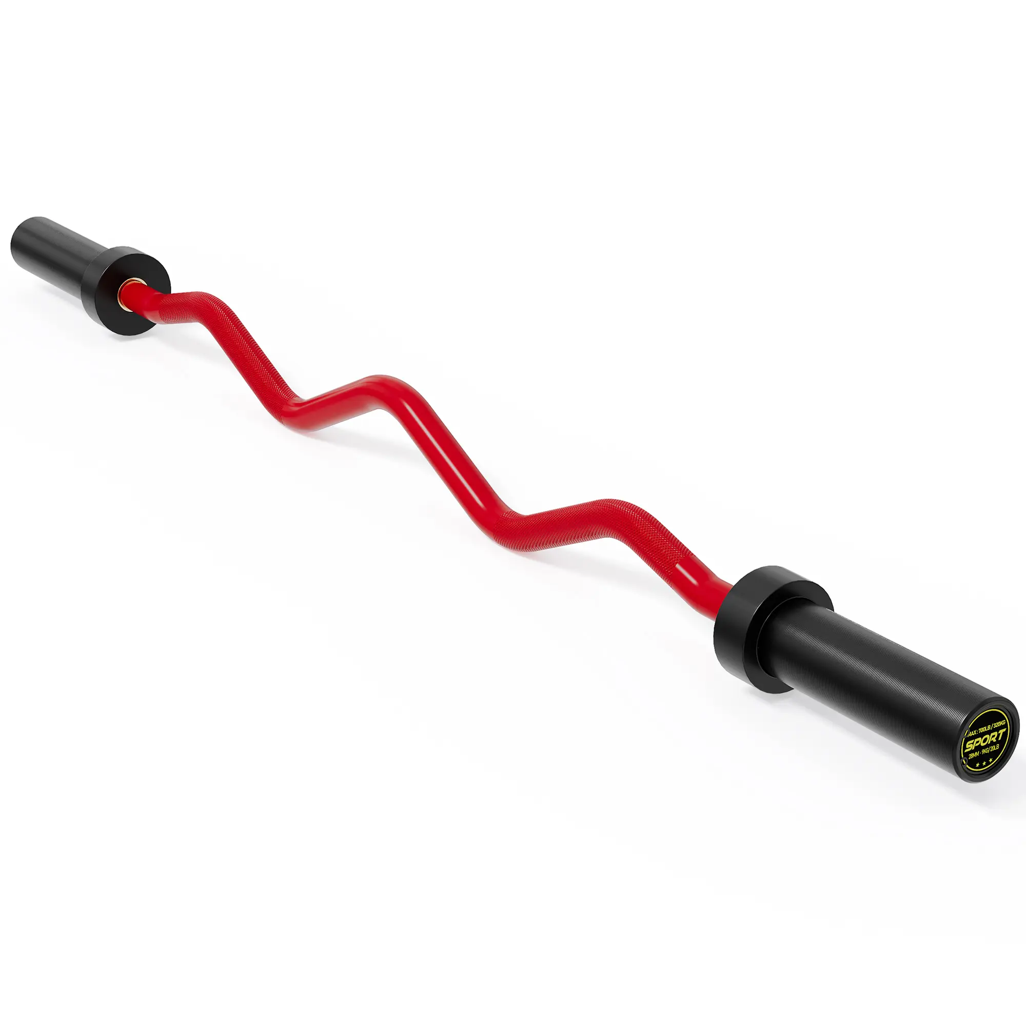 Garvee International Games EZ Twist Barbell 47 Inch – 20LB Sturdy Steel, 700LB Capacity, Ergonomic Curved Bar, Diamond Knurl for Biceps & Triceps, Home Gym Strength Training, Fits 2-Inch Plates