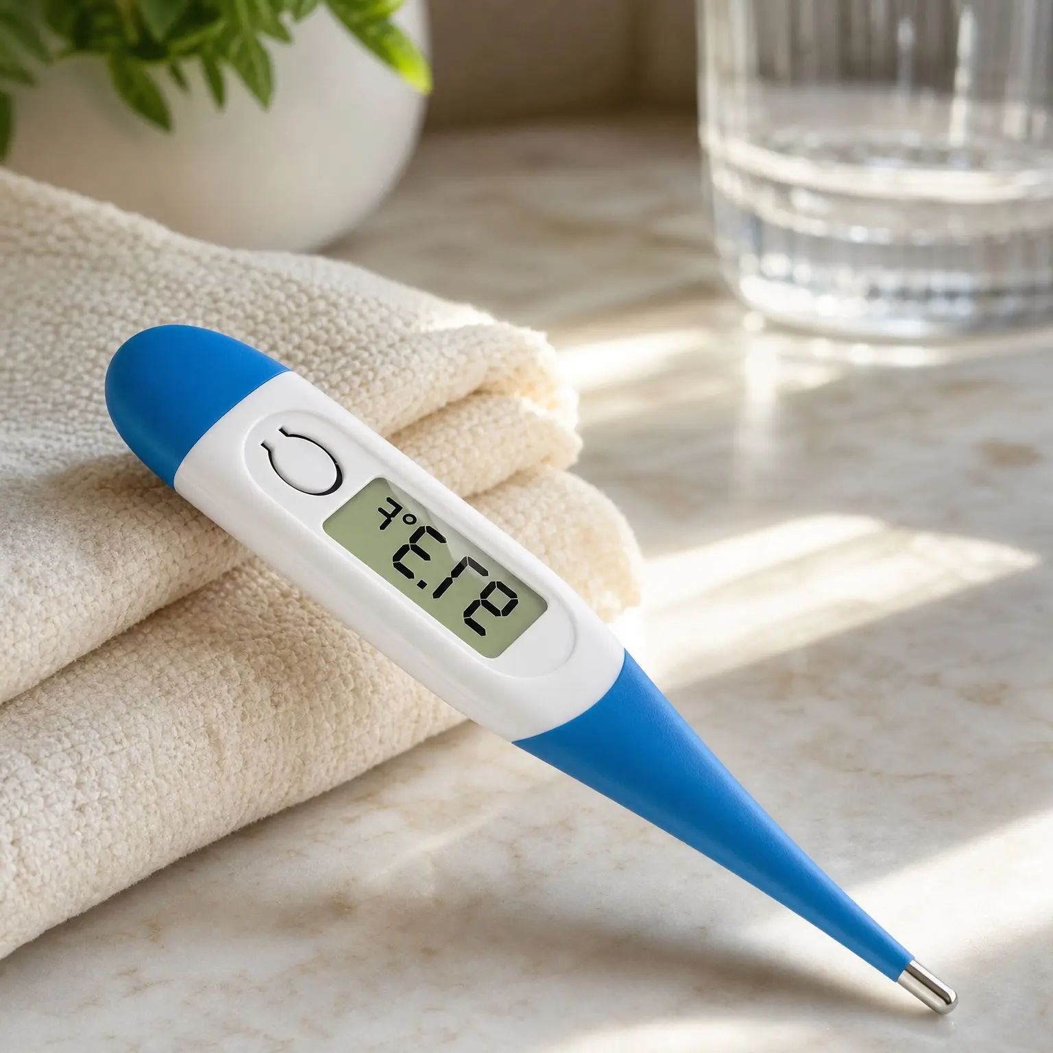 10-Second Digital Oral Thermometer for Adults and Kids, Light Blue | Accurate & Safe Rectal Thermometer for Baby with Fever AlarmGift