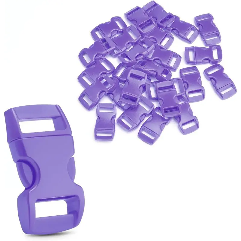 Outdoor activitiesCooBigo 25Pack 3/8" Paracord Buckles, Curved Paracord Bracelet Clips, Plastic Side Release Buckle for Parachute 550 Cord Bracelet Clasps Dog Collar Straps DIY Craft Accessories (Deep Purple)