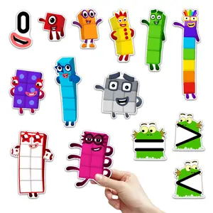 Number Blocks Felt Set, 14 Cartoon Characters, Interactive Preschool Counting Toy, Early Education Learning Props