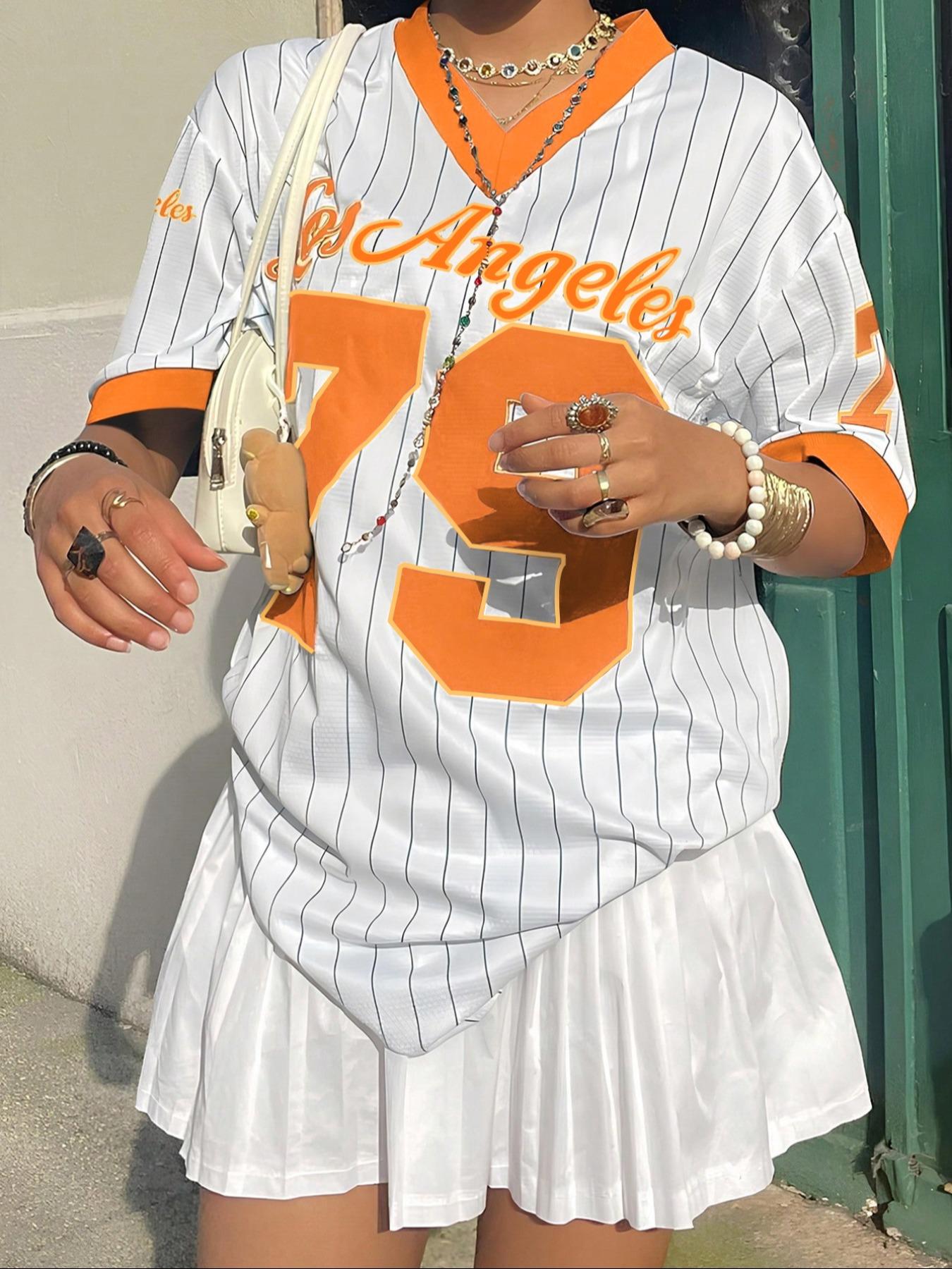 Women's Figure Print V Neck Fitted Knit Tee, Fashion and Trends Casual Short Sleeve T-shirt for Daily Wear, Ladies Womenswear Clothes for All Seasons