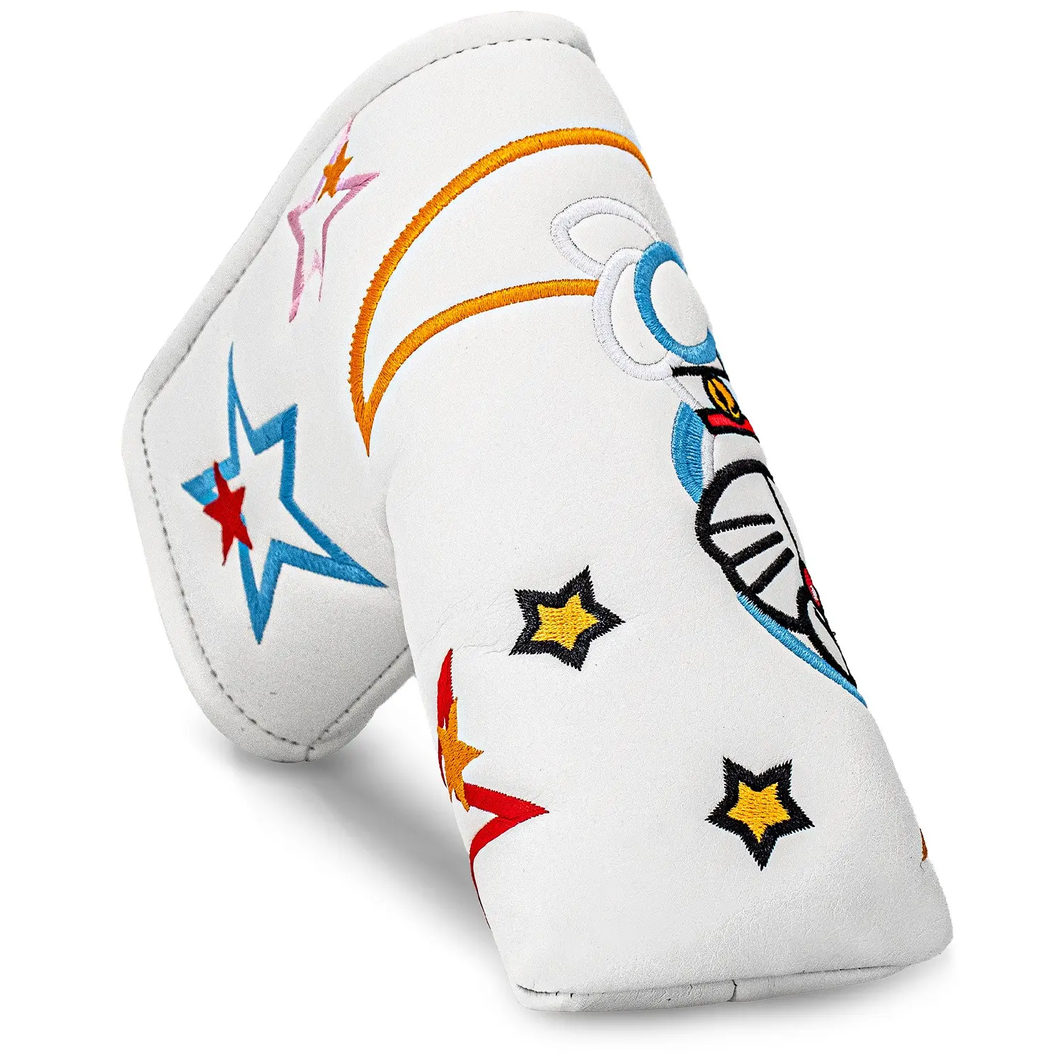 Cute Cartoon Golf Blade Putter Headcover, Waterproof Thickened PU, Embroidery Golf Putter Cover, Universal for Men Women, Golf Accessories