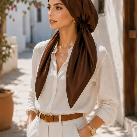 Elegant Women's Headscarf Hat, Satin Scarf with Elastic Band, Premium Quality, Suitable for Casual and Formal Occasions, Easy to Care for, Casual Fashionable Scarf