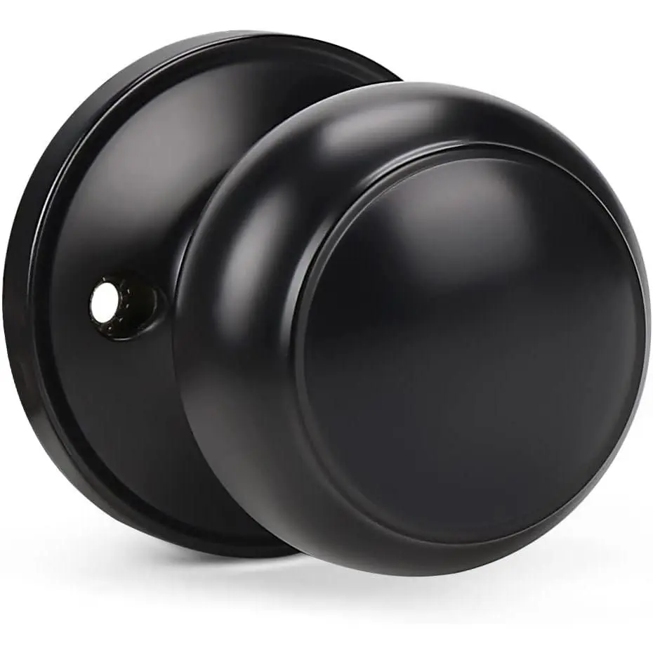 Single Sided Dummy Door Knob - Black Matte Colonial Style Closet Door Knob for Pushing Only